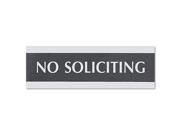 Century Series Office Sign No Soliciting 9 x 1 2 x 3 Black Silver
