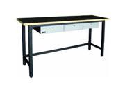Homak GS00579030 Steel Workbench With 3 Drawers And 79 Inch Wood Top