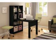 South Shore 7270798 Annexe Work Table And Storage Unit Combo Pure Black