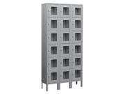 Salsbury Industries S 66362GY U 6 ft. H x 12 in. D See Through Metal Locker Six Tier Box Style 3 Wide Unassembled Gray