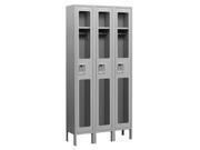 Salsbury Industries S 61368GY A 6 ft. H x 18 in. D See Through Metal Locker Single Tier 3 Wide Assembled Gray