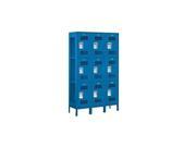 Salsbury Industries 83365BL A 15 in. D Extra Wide Vented Metal Locker Triple Tier 3 Wide Assembled Blue