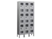 Salsbury Industries S 63362GY A 6 ft. H x 12 in. D See Through Metal Locker Triple Tier 3 Wide Gray Assemled