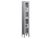 Salsbury Industries S 62162GY A 6 ft. H x 12 in. D See Through Metal Locker Double Tier 1 Wide Assembled Gray