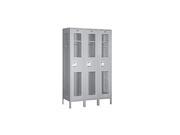 Salsbury Industries 81368GY A 18 in. D Extra Wide Vented Metal Locker Single Tier 3 Wide Gray Assembled