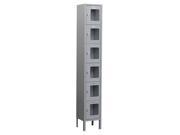 Salsbury Industries S 66165GY U 6 ft. H x 15 in. D See Through Metal Locker Six Tier Box Style 1 Wide Unassembled Gray