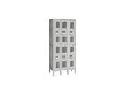 Salsbury Industries 72362GY-A 36 in. W x 78 in. H x 12 in. D Vented Metal Locker-Double Tier-3 Wide-Gray-Assembled Salsbury Industries 72362GY-A 36 in. W x 78 in. H x 12 in. D Vented Metal Locker-Double Tier-3 Wide-Gray-Assembled
