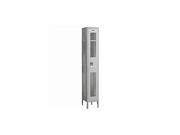 Salsbury Industries 71165GY A 12 in. W x 78 in. H x 15 in. D Vented Metal Locker Single Tier Gray Assembled