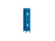 Salsbury Industries 82165BL A 15 in. D Extra Wide Vented Metal Locker Double Tier 1 Wide Blue Assembled