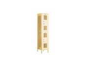 Salsbury Industries 82165TN A 15 in. D Extra Wide Vented Metal Locker Double Tier 1 Wide Tan Assembled