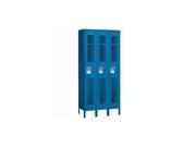 Salsbury Industries 71362BL A 36 in. W x 78 in. H x 12 in. D Vented Metal Locker Single Tier 3 Wide Blue Assembled