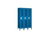 Salsbury Industries 81365BL A 15 in. D Extra Wide Vented Metal Locker Single Tier 3 Wide Blue Assembled