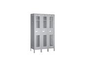 Salsbury Industries 81365GY A 15 in. D Extra Wide Vented Metal Locker Single Tier 3 Wide Gray Assembled