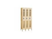 Salsbury Industries 71362TN A 36 in. W x 78 in. H x 12 in. D Vented Metal Locker Single Tier 3 Wide Tan Assembled