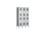 Salsbury Industries 82365GY A 15 in. D Extra Wide Vented Metal Locker Double Tier 3 Wide Gray Assembled