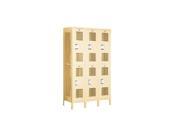 Salsbury Industries 82365TN A 15 in. D Extra Wide Vented Metal Locker Double Tier 3 Wide Tan Assembled