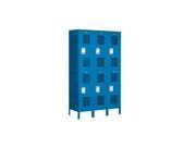 Salsbury Industries 82368BL A 18 in. D Extra Wide Vented Metal Locker Double Tier 3 Wide Blue Assembled