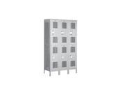 Salsbury Industries 82368GY A 18 in. D Extra Wide Vented Metal Locker Double Tier 3 Wide Gray Assembled
