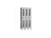 Salsbury Industries 71368GY A 36 in. W x 78 in. H x 18 in. D Vented Metal Locker Single Tier 3 Wide Gray Assembled