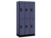 Salsbury Industries 32368BLU D Designer Wood Locker Double Tier 3 Wide Blue