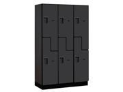 Salsbury Industries 27368BLK Extra Wide Designer Wood Locker 3 Wide Black