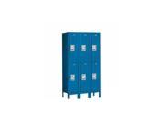 Salsbury Industries 62355BL A 36 in. W x 66 in. H x 15 in. D Standard Metal Locker Double Tier 3 Wide Blue Assembled
