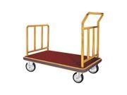 Aarco FB 1B Bellman Luggage Cart Brass Carpeted Bed