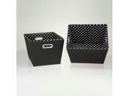 Household Essential 19KDBLK 1 10 in. H Two Toned Medium Tapered Bins with White Mini Dots