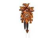 Alexander Taron 522 6 Wind up Cuckoo Clock in Walnut Finish with Red Flowers