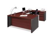 Bestar 99871 39 Prestige Plus U shaped workstation kit in Bordeaux Graphite finish