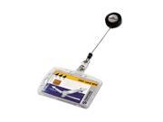 Durable 801219 Shell Style ID Card Holder Vertical Horizontal With Reel Clear 10 BX