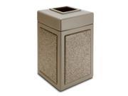 Commercial Zone Products 720315 42 gallon StoneTec Panel Trash Can Beige with Riverstone