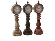 Woodland Import 52785 Table Clock Assorted with Antique Charm Look Set of 3