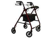 Roscoe Medical 30164 E Series Rollator with Padded Seat Burgundy