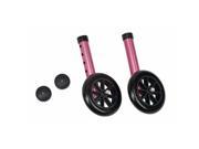 Mabis 510 1005 0945 5 Inch Non Swivel Wheels and Caps Pink 1 Pair Each