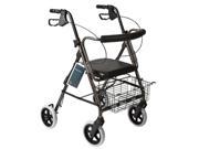 Roscoe Medical ROS RL8GR Deluxe Rollator with Padded Seat Granite Gray