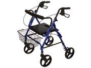 Roscoe Medical ROS KDR8B Deluxe Rollator with Removable Wheels Blue
