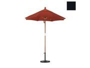 California Umbrella WOFA758 F32 7.5 ft. Fiberglass Market Umbrella Pulley Open Marenti Wood Olefin Black