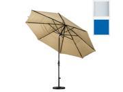 California Umbrella GSCU118170 SA01 DWV 11 ft. Aluminum Market Umbrella Collar Tilt DV Matted White Pacifica Pac Blue