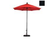 California Umbrella EFFO758 F32 7.5 ft. Complete Fiberglass Market Umbrella Pulley Open Black Olefin Black