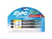 Expo 1751665 Click Dry Erase Markers Fine Tip Black 3 per Pack
