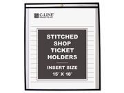 C Line 46158 Shop Ticket Holders Stitched Both Sides Clear 15 x18 25 BX
