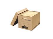 Bankers Box FEL7150001 Filing Storage Box with Locking Lid Letter Legal Kraft 25 Carton