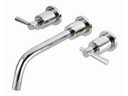 Belle Foret SCL675 CP BFL675CP Rounded Two handle Wall Mounted Bathroom Sink Faucet with Lever Handles in Chrome