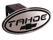 DefenderWorx 32015 Chevy Tahoe Black w Black Bowtie Oval 2 Inch Billet Hitch Cover