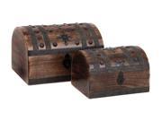 Woodland Import 14423 Set of 3 Contemporary Wood Metal Box