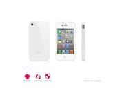Macally FlexFitP4SW Flexible Case for iPhone 4S 4 White Pack of 2