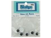 Bulk Buys CN588 96 Pack of 6 12mm Plastic Sew on Eyes Pack of 96