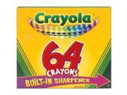 Crayola 52 064D Crayons with Built in Sharpener 64 Pkg