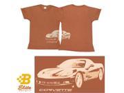 B Elite Designs BDC6STL901 CIN XL Corvette C6 Ladies Side Wrap T Shirt Heather Cinnamon X Large